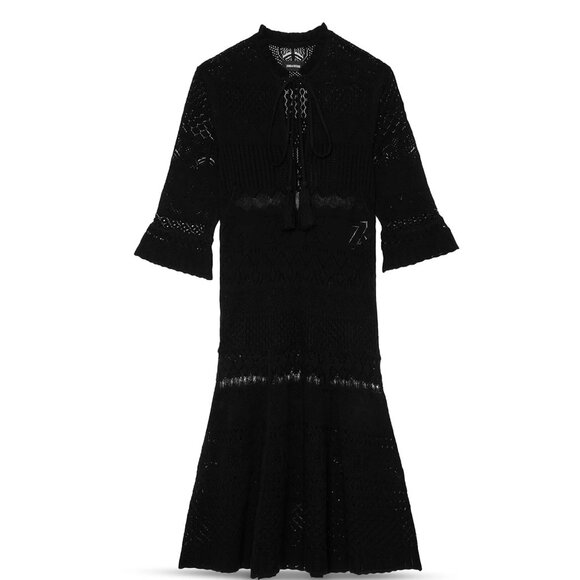 Zadig & Voltaire Memphisa Pointelle Knit Dress-Black - Picture 5 of 7